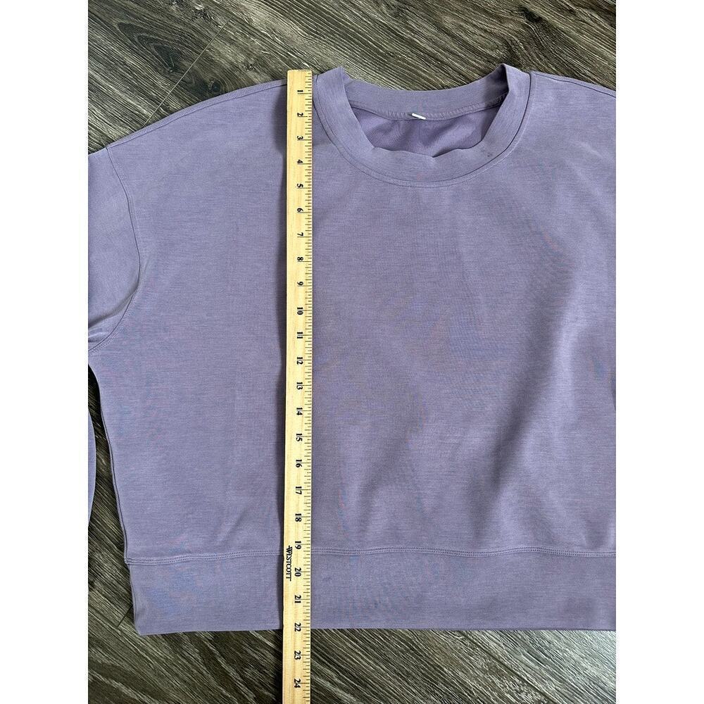 Lululemon Perfectly Oversized Cropped Crew Softstreme Size 12 Velvet Dust - Picture 2 of 6